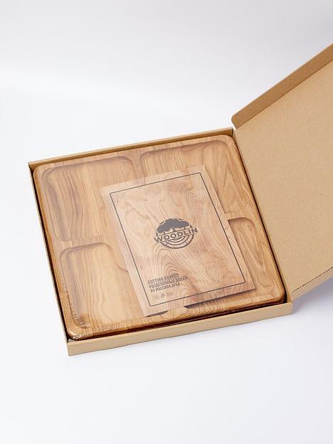 Менажница деревянная Woodlin «Делия» 28х28 см ОПТ фото 4