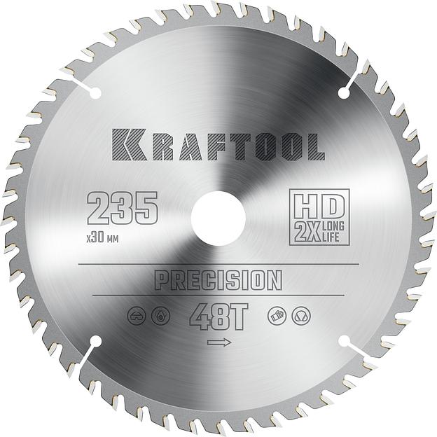 KRAFTOOL Precision, 235 х 30 мм, 48Т, пильный диск по дереву (36952-235-30) фото 1