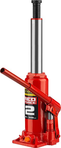 STAYER RED FORCE, 2 т, 181 - 345 мм, бутылочный гидравлический домкрат, Professional (43160-2) фото 2
