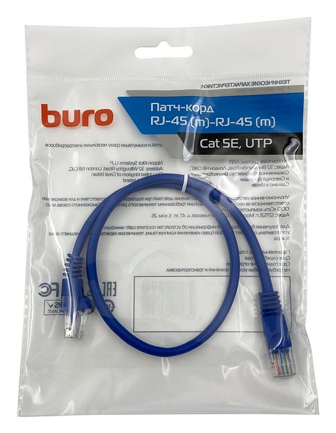 Патч-корд Buro UTP 4 пары cat5E CCA molded 0.5м голубой RJ-45 (m)-RJ-45 (m) фото 2