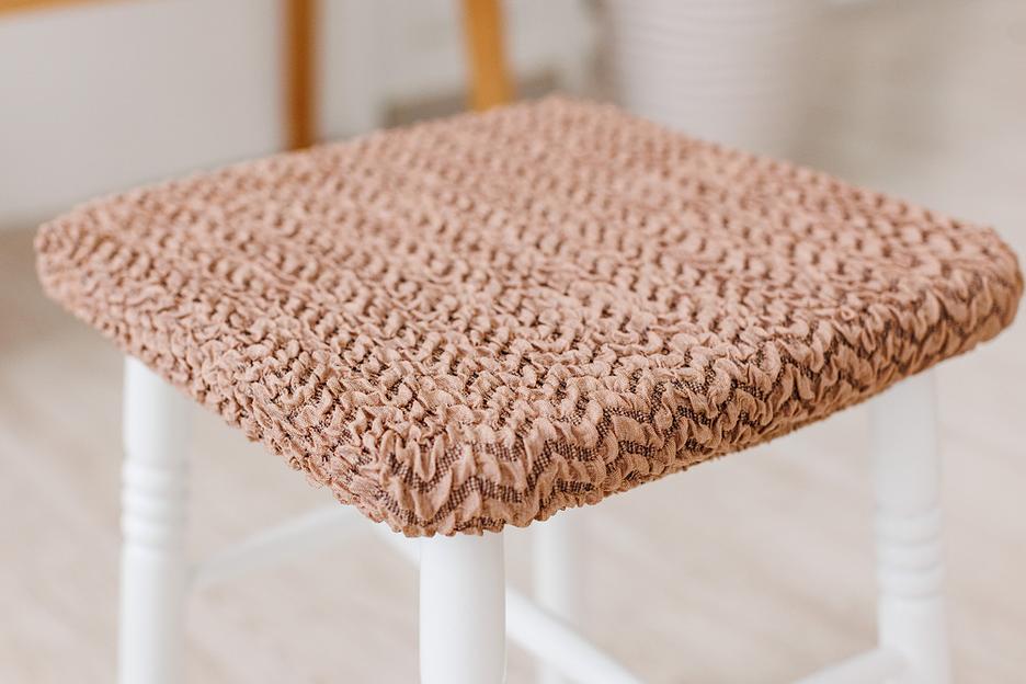 Чехол на табурет Чехлы&Пледы «Букле» какао (2 шт) ОПТ фото 3