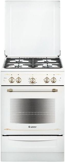 Плита Газовая Gefest ПГ 6100-02 0185 белый/золотистый (эмалированная крышка) реш.чугун фото 1