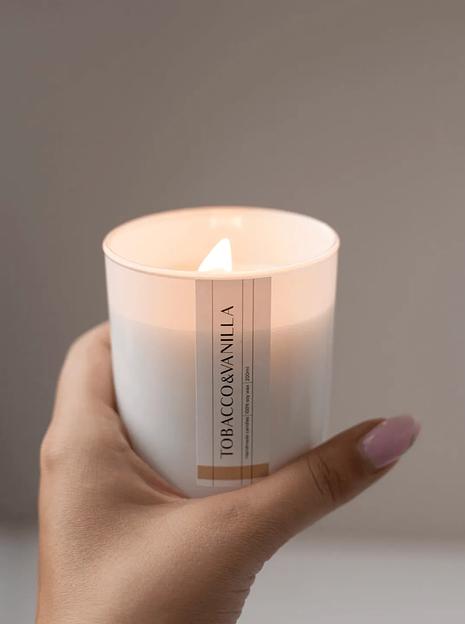 Свеча ароматическая Aesthete home «Tobacco&Vanilla» 250 мл ОПТ фото 3