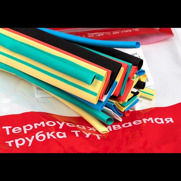 Набор трубок термоусадочных ТУТ 4/2; 6/3; 8/4; 10/5; 12/6 (7 цветов по 5шт 100мм) PROxima EKF tut-n- фото 9