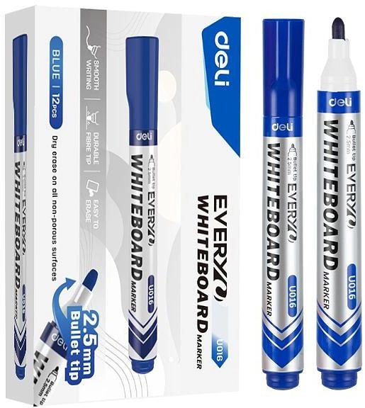 Маркер для досок Deli EU016-BL Everyu пулевидный пиш. наконечник 2.5мм заправляемый синий фото 1