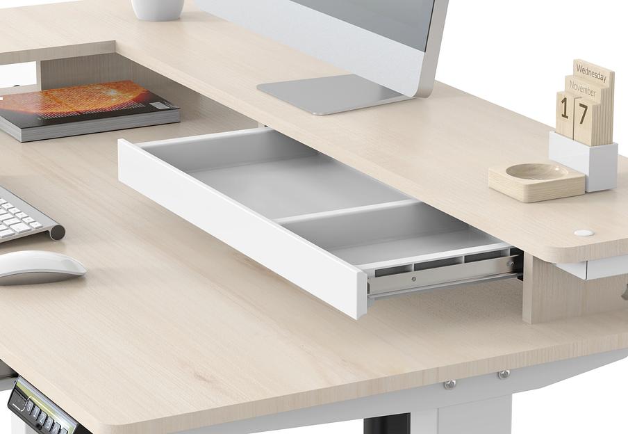 Стол для компьютера Cactus CS-EDL-DWT столешница ДСП светлый дуб каркас белый 120x71x60см фото 8