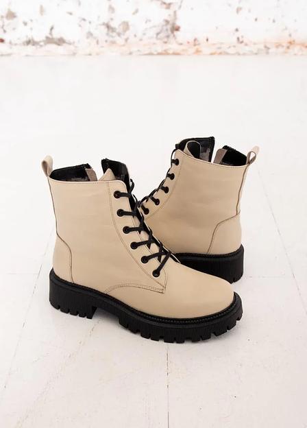 Ботинки зимние женские Onkei бежевая кожа, арт. M1041-1V ОПТ фото 2