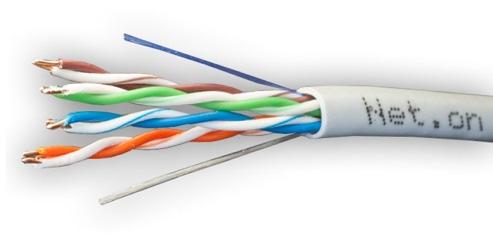 Витая пара UTP 4 пары AWG 24 Cat.5e внутренняя CCA Net.on 100м (UTP 4x2x0,5 In/CCA) фото 1