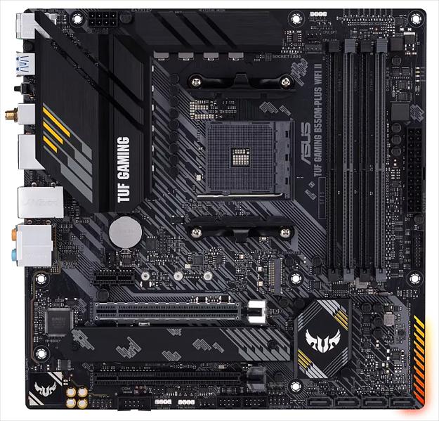 Материнская плата ASUS TUF GAMING B550M-PLUS WIFI II, Socket AM4, B550, 4*DDR4, HDMI+DP, CrossFireX, SATA3 + RAID, Audio, 2,5Gb LAN, USB 3.2*8, USB 2.0*6, COM*1 header (w/o cable) mATX; 90MB19Y0-M0EAY0 (TUF GAMING B550M-PLUS WIFI II) фото 1
