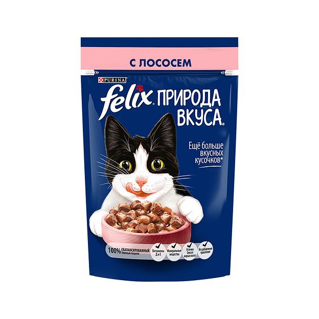 Влажный корм для кошек Felix® Природа вкуса с лососем в соусе, 85 г фото 1