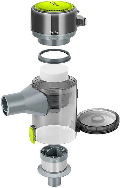 Пылесос Kitfort КТ-5306 250Вт серый/зеленый фото 5