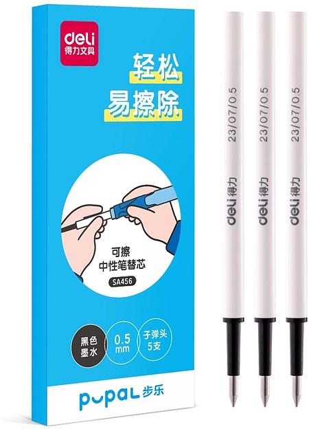 Стержень для гелевых ручек Deli (SA456BLACK) 0.5мм пулевидныйпиш. наконечник стираемые чернила черный фото 1