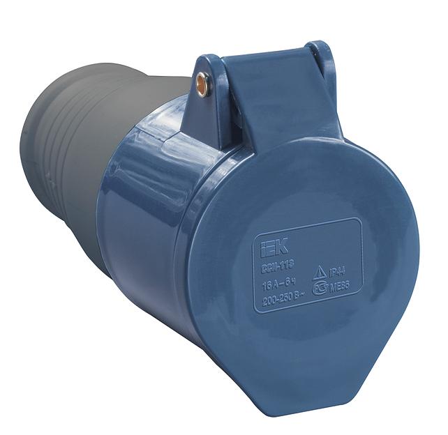 Iek PSR21-032-3 Розетка 223 переносная 2Р + РЕ 32А 220В IP44 ИЭК фото 1