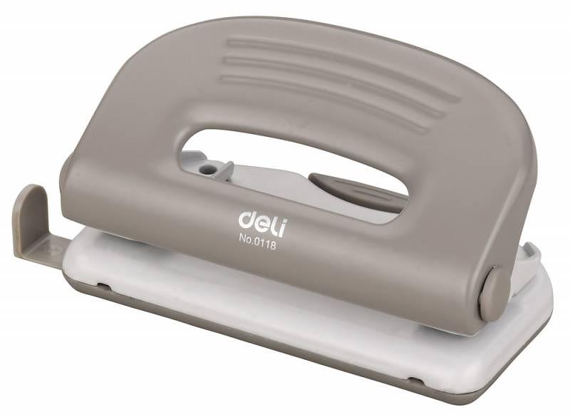 Дырокол Deli PRO E0118 макс.:10лист. металл ассорти отв.:2 с линейкой фото 1