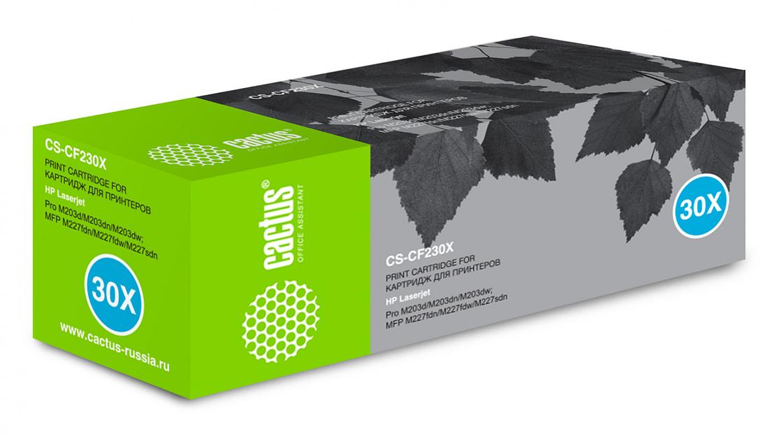 Картридж лазерный Cactus CS-CF230X CF230X черный (3500стр.) для HP LJ 203/227 фото 1