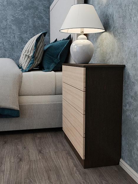 Комод Wood&Stone «Малави» венге линум, ясень шимо светлый 77.8×32.2×79.4 см фото 3