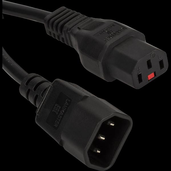 Кабель Lanmaster LAN-PP13L/14-0.5-BK C13-С14 проводник.:3x0.75мм2 0.5м 220В (упак.:1шт) черный фото 2