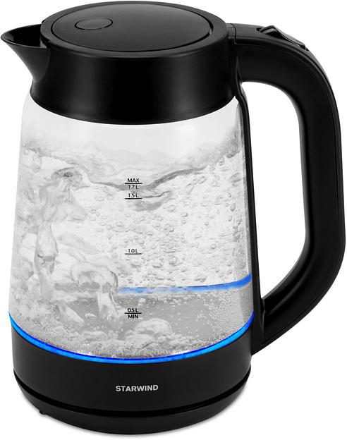 Чайник электрический Starwind SKG4030 1.7л. 2200Вт черный (корпус: стекло) фото 5