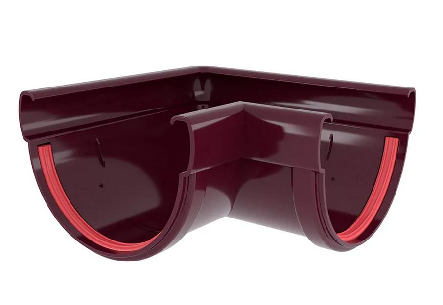 Водосток ПВХ Grand Line угол желоба «Дизайн 135» 90° цветной фото 5