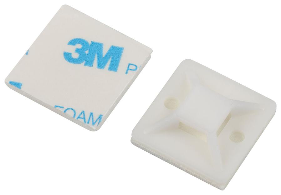 Площадка самоклеящаяся под хомуты 25х25 мм белая 10 штук NO-225-308 фото 2