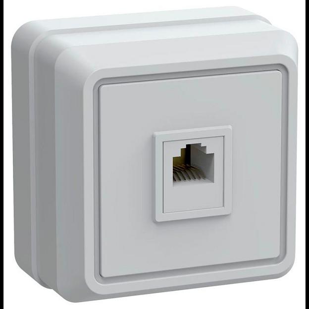 Iek ETO10-K01-DC РТ20-ОБ Розетка 1местн. телеф. ОКТАВА (белый) фото 1