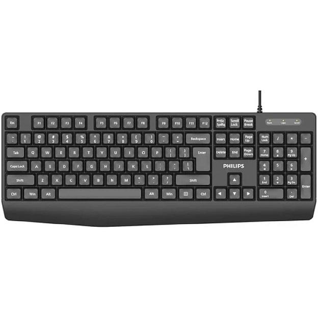 Аксессуары Philips Проводная Клавиатура SPK6237, USB 2.0 104 клав, высокие кн., русская заводская раскладка, чёрный (SPT6237B/60) фото 1