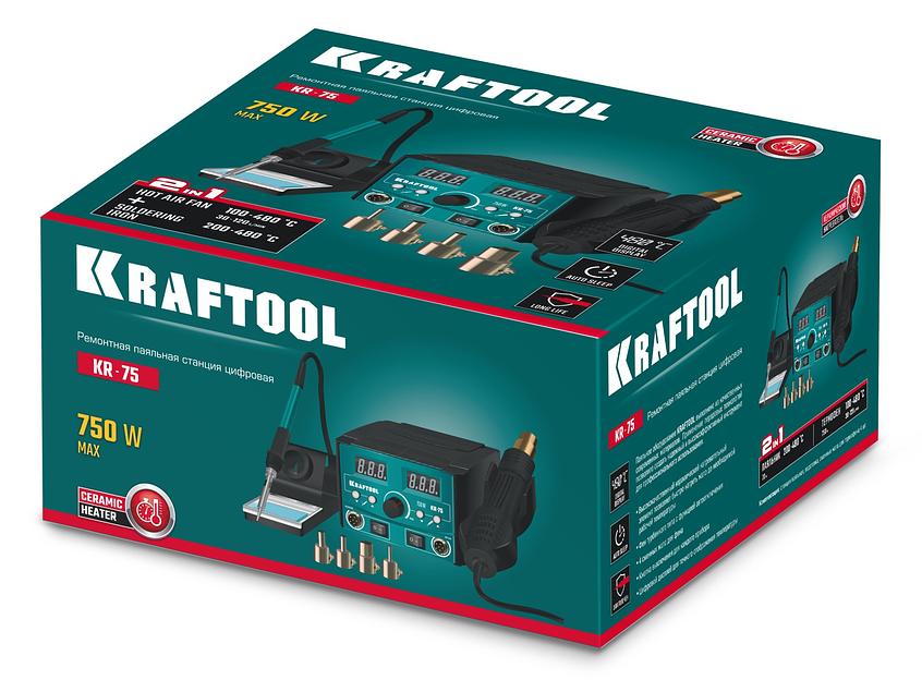 KRAFTOOL KR-75, 2-в-1 100-480°С 750 Вт, Ремонтная паяльная станция (55340) фото 7