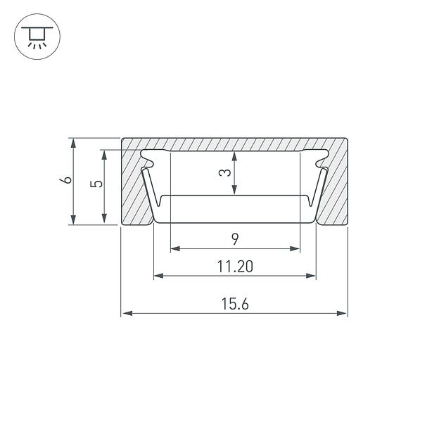 Профиль MIC-M-2000 ANOD (Arlight, Алюминий) фото 10