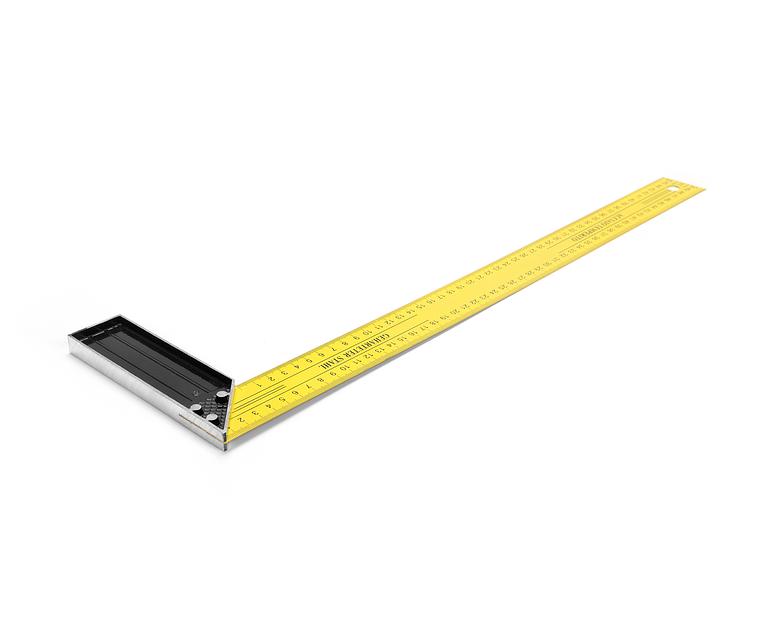 Угольник столярный 500х0,8 мм, алюминиевое основание с поверкой фото 2