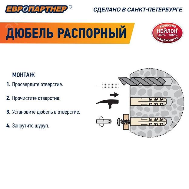 Дюбель нейлоновый PND-10 10х50мм (50шт) фото 4