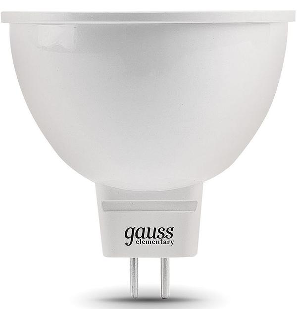 Лампа светодиодная LED 5.5 Вт 470 лм 6500К AC180-240В GU5.3 софит MR16 холодная Elementary Gauss Gauss 13536 фото 2