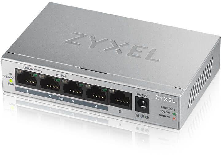 Коммутатор Zyxel GS1005HP-EU0101F 5G 4PoE+ 60W неуправляемый фото 1