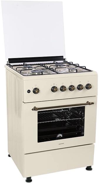 Плита Газовая Nordfrost GG6061Y бежевый (металлическая крышка) реш.сталь фото 2