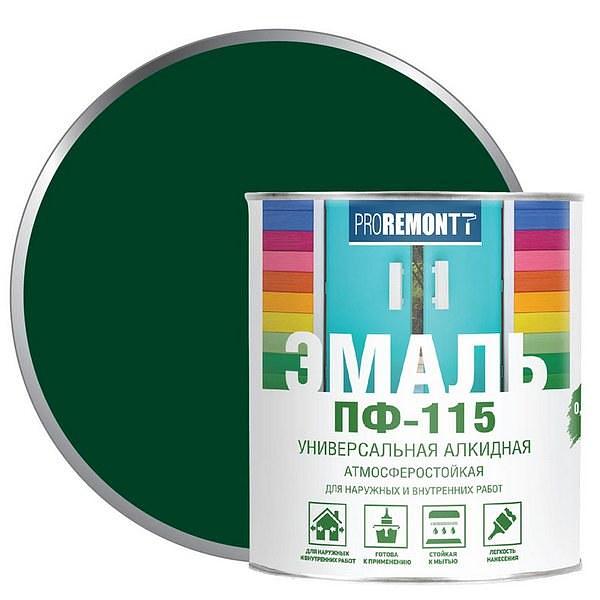 Эмаль ПФ-115 PROREMONTT Зелёный 0,9кг фото 1