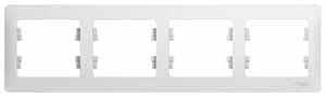 Systeme electric GSL000104 GLOSSA 4-постовая РАМКА, горизонтальная, БЕЛЫЙ фото 4
