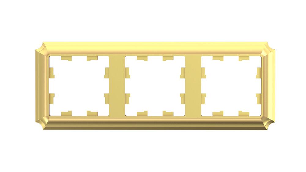 ATLASDESIGN ANTIQUE 3-постовая рамка, универсальная, ЗОЛОТО фото 1