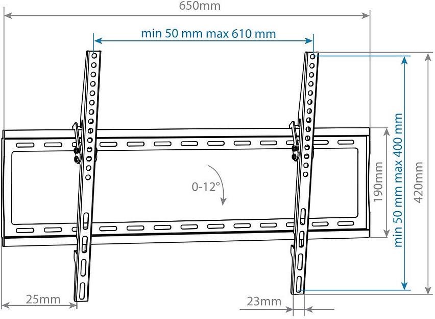 Кронштейн для телевизора Arm Media STEEL-2 new черный 32"-90" макс.40кг настенный наклон фото 3