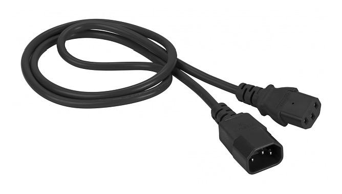 Кабель Lanmaster LAN-PP13/14-0.5-BK C13-С14 проводник.:3x0.75мм2 0.5м 220В (упак.:1шт) черный фото 1