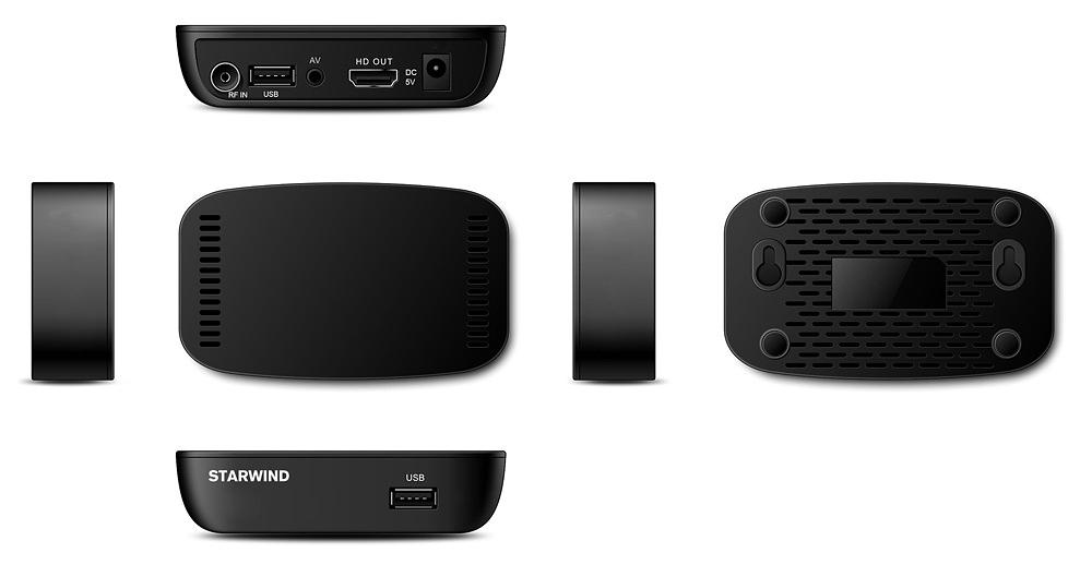 Ресивер DVB-T2 Starwind CT-160 черный фото 2
