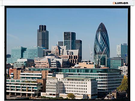 Экран с электроприводом Lumien Master Control 208х300 см (раб. область 164х292см 122") High Contrast черн. кайма сверху 40 см 16:9 (LMC-100216) фото 1