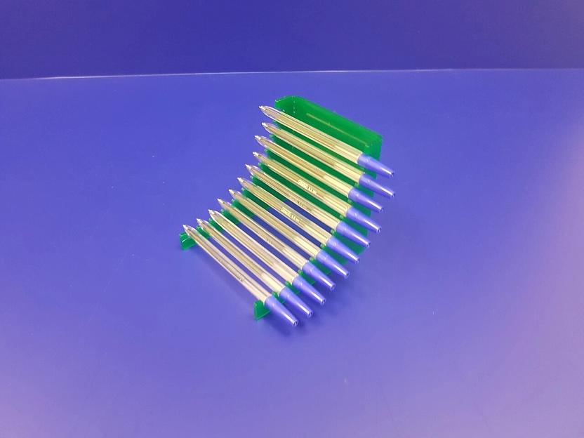 Подставка для ручек карандашей кистей 12 секции (горка радиус, цвет зеленый) фото 2