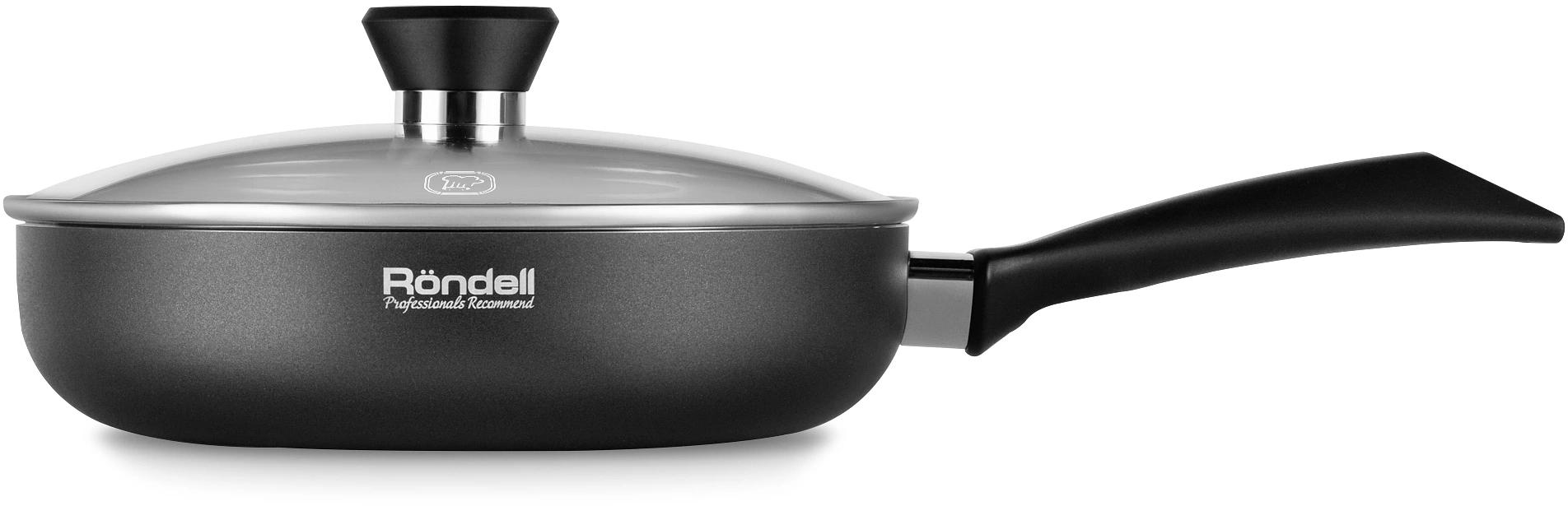 Сковорода Rondell Arabesco RDA-578 круглая 26см покрытие: Xylan Plus ручка несъемная (с крышкой) серый фото 3