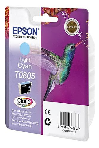 Картридж струйный Epson T0805 C13T08054011 светло-голубой (330стр.) (7.4мл) для Epson P50/PX660 фото 1
