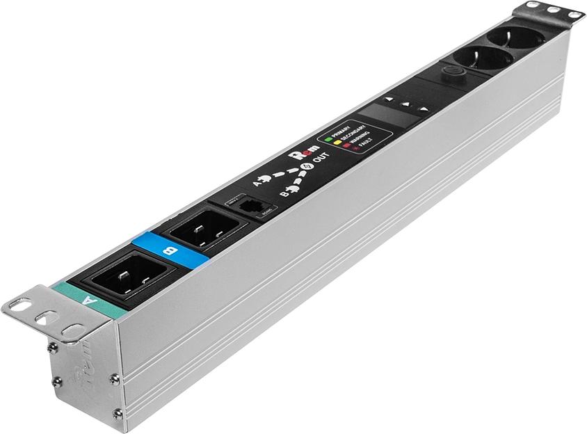 АВР Rem R-16-2S-T-440-2XC20 1U 19" ввод:2xС20 выход:2xSchuko16A черный фото 1