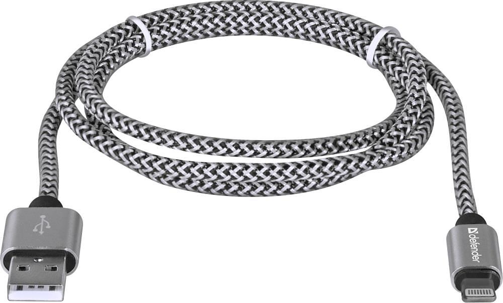 Кабель LIGHTNING TO USB2 1M WHITE ACH01-03T 87809 DEFENDER фото 1