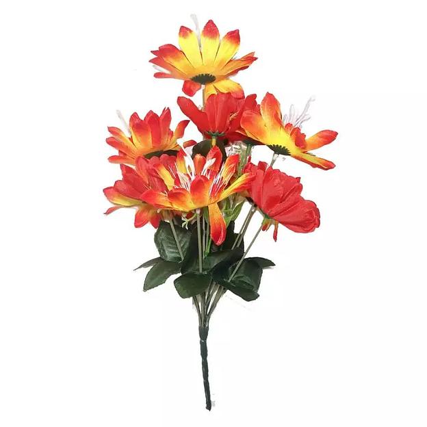 Цвет.букет: георгины и маки 12 голов (2 вида 6+6) 37см 423-9031+327 фото 3