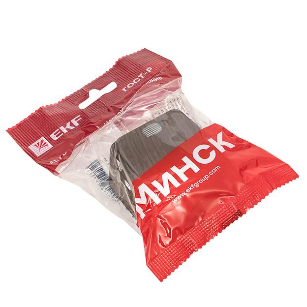 EKF EGV10-121-40 Выключатель 1-клавишный ОП Минск 10А с индикатором тёмное дерево EKF фото 2