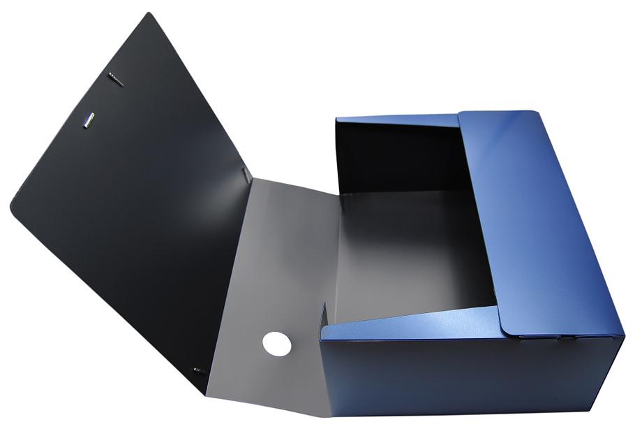 Папка архивная на резинке Silwerhof Perlen 311915-74 полипропилен 1мм корешок 100мм A4 синий металлик фото 2