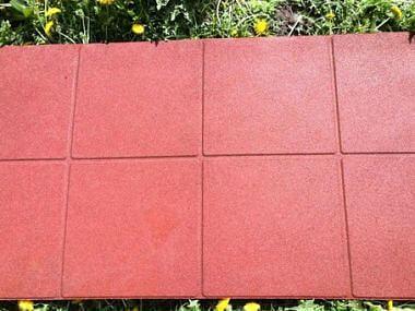 Мат резиновый 1200х600х40 мм соединение втулки жёлтый, оранжевый ОПТ фото 2