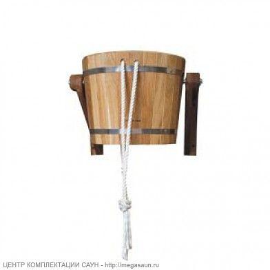 Обливное устройство для бани (дуб) “Русский душ” вставка из нержавейки 20 л фото 1